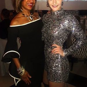 Silver sequence long sleeve romper